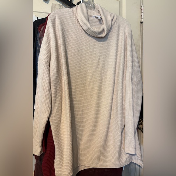 Time and Tru Sweaters - Time and Tru Ribbed Cream Sweater